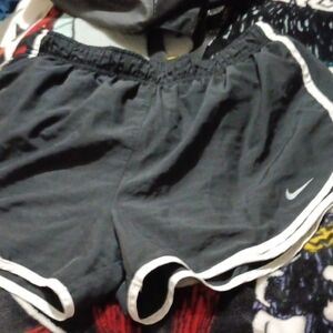 Nike Black and White Athletic Shorts with Elastic Waistband